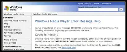 Windows media player troubleshoot site